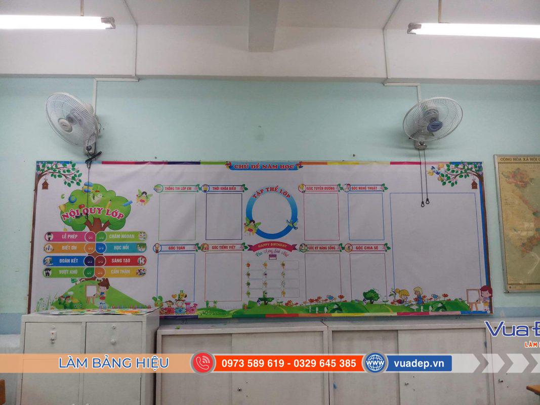 Trang trí bảng tin lớp đẹp tại Trường tiểu học Lạc Long Quân ,quận 11 , tphcm
